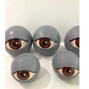 Halloween Eyeball Orbs Spooky Prop Decor Set of 8 Gray flat bottom for stability